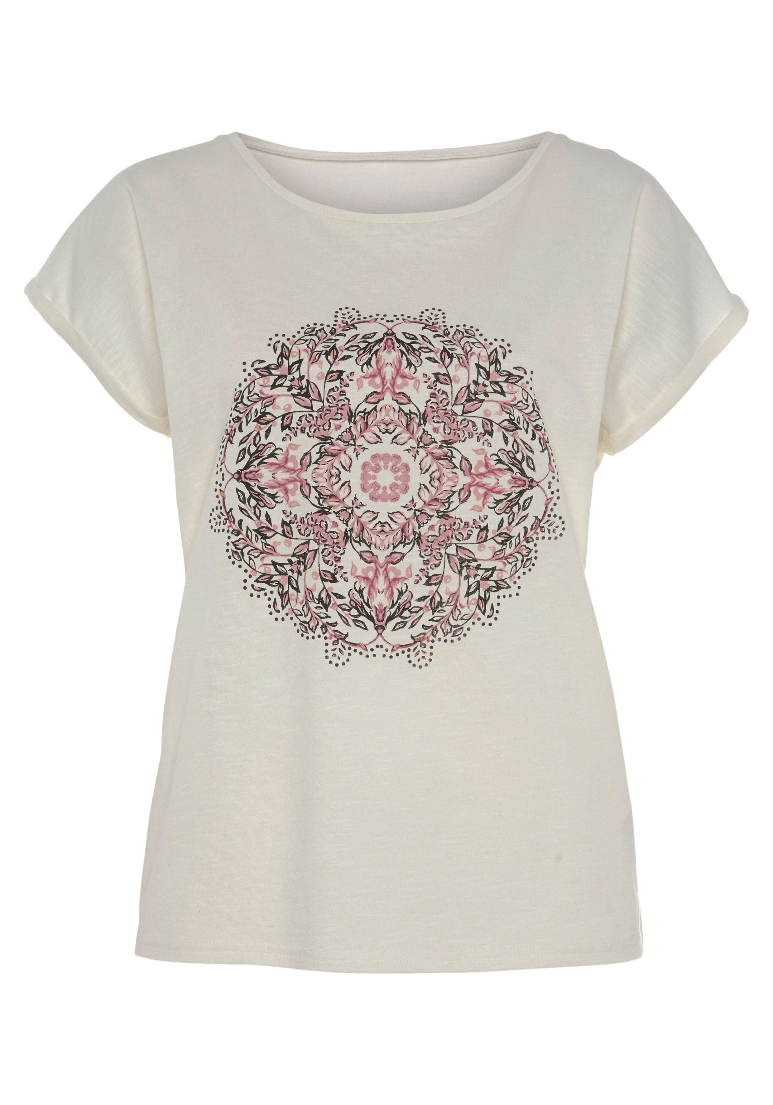 Vivance by Lascana Kurzarmshirt mit modischem Frontdruck aus Baumwoll-Qualität – Bild 2 von 5