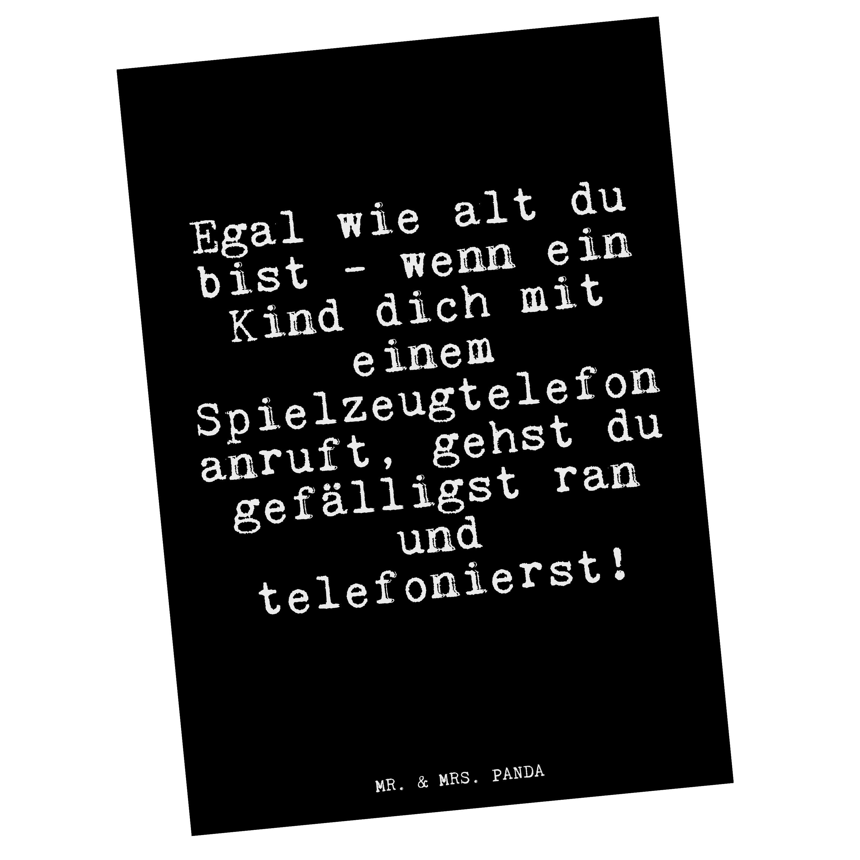 Egal - zur & alt Postkarte wie Panda Spruch, - Mr. Mrs. Geschenk du... Geburt Schwarz Geschenk,