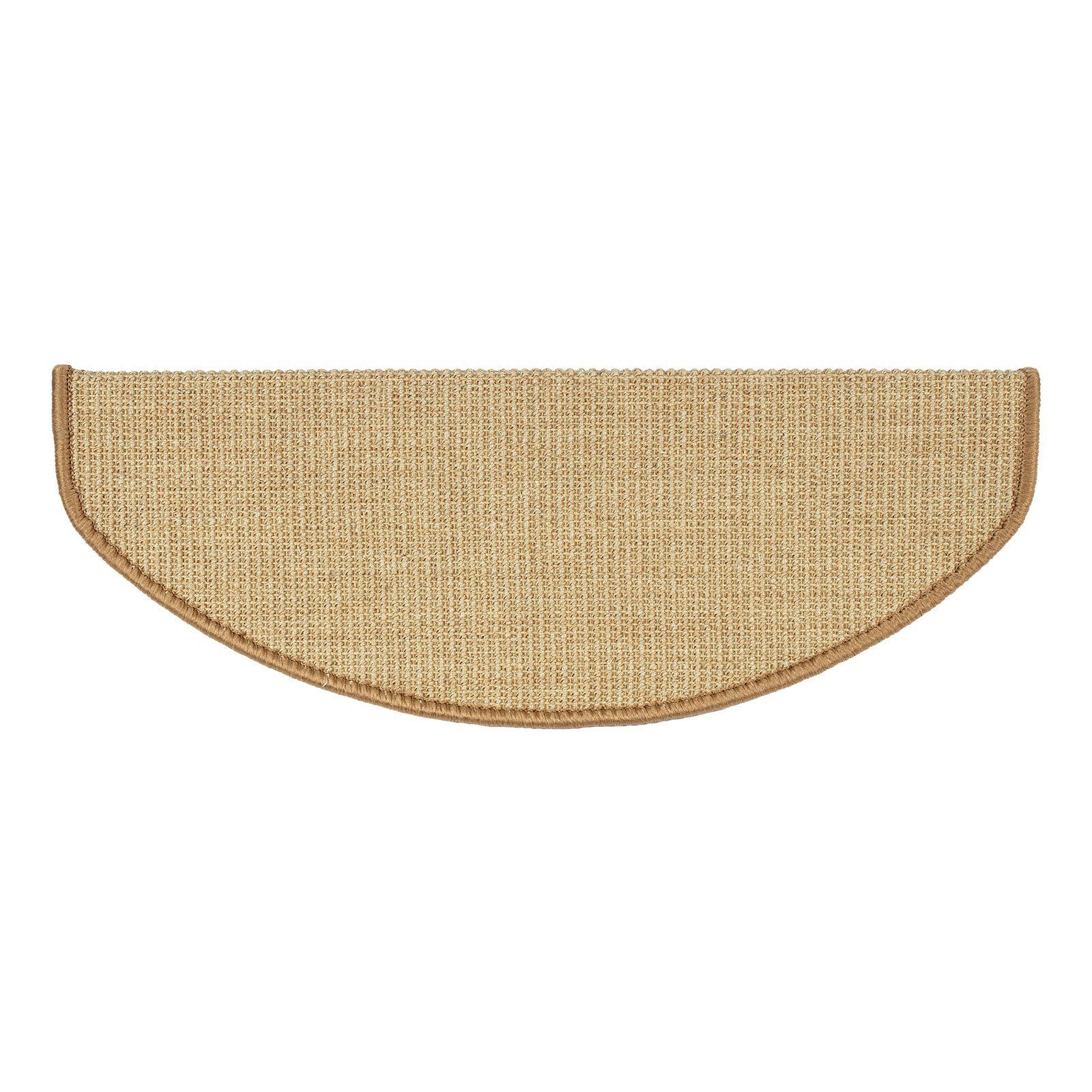 Karat Stufenmatte Sisal Urban, Stufenschutz, viele Farben, Matte, Halbrund, mit stabilem Klebewinkel