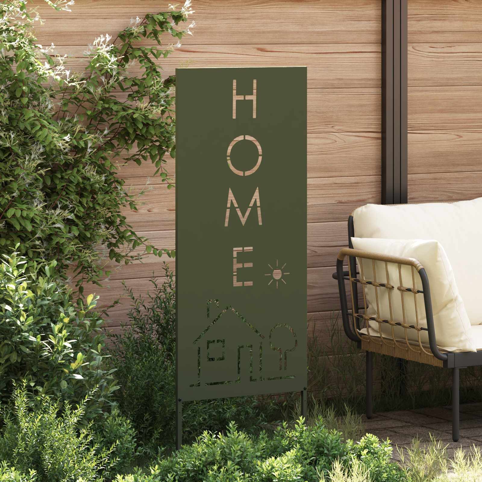 vidaXL Wandbild Garten Sichtschutz-Leinwand Olivgrün 50 x 140 cm, (1 St)