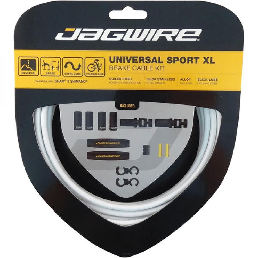 Jagwire Bremszug Jagwire Universal Sport XL Bremszugset Weiß - Extra lange Außenhülle f