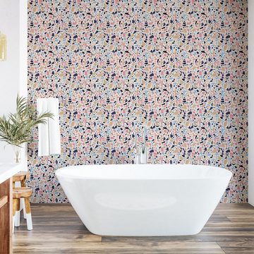 Abakuhaus Vinyltapete selbstklebendes Wohnzimmer Küchenakzent, Abstrakt Mosaik Pebble Forms Motiv
