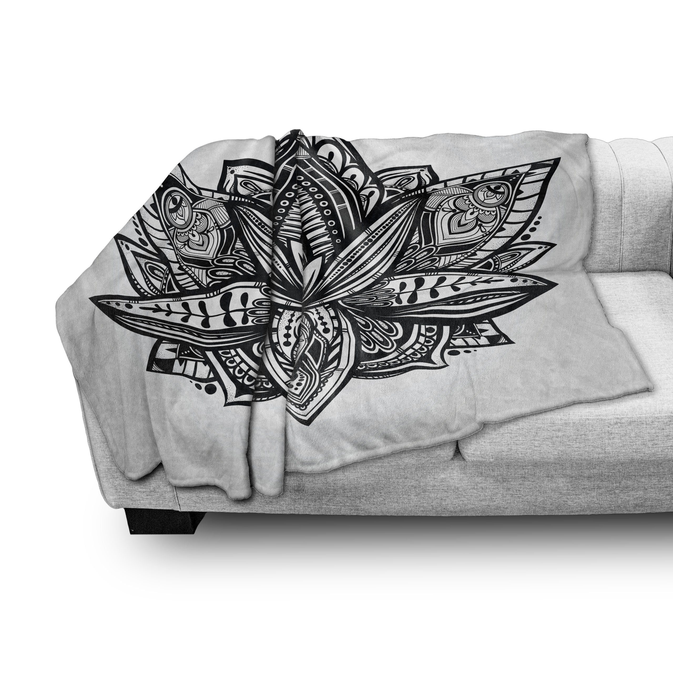 Lotus Innen- Yoga Abakuhaus, Gemütlicher Tattoo Flower den und für Außenbereich, Plüsch Wohndecke Art