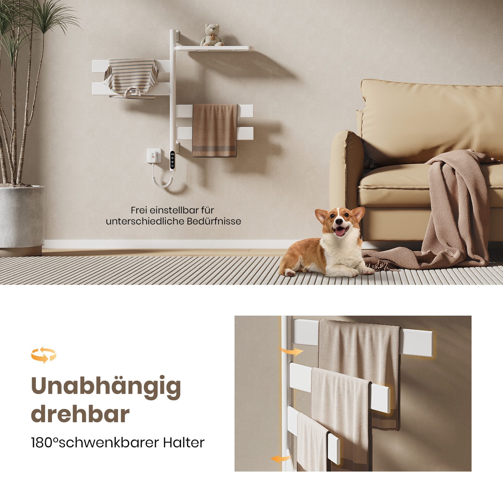 EMKE Elektrischer Badheizkörper Handtuchheizkörper elektrisch mit Thermosta günstig online kaufen