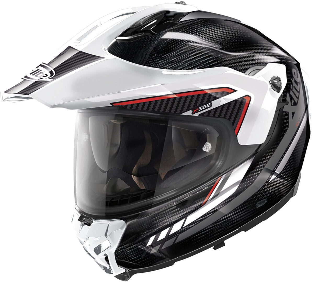 X-lite Motocrosshelm X-552 Ultra Carbon Latitude N-Com Helm, integriertes Sonnenvisier,vorbereitet für Kommunikationssystem,No
