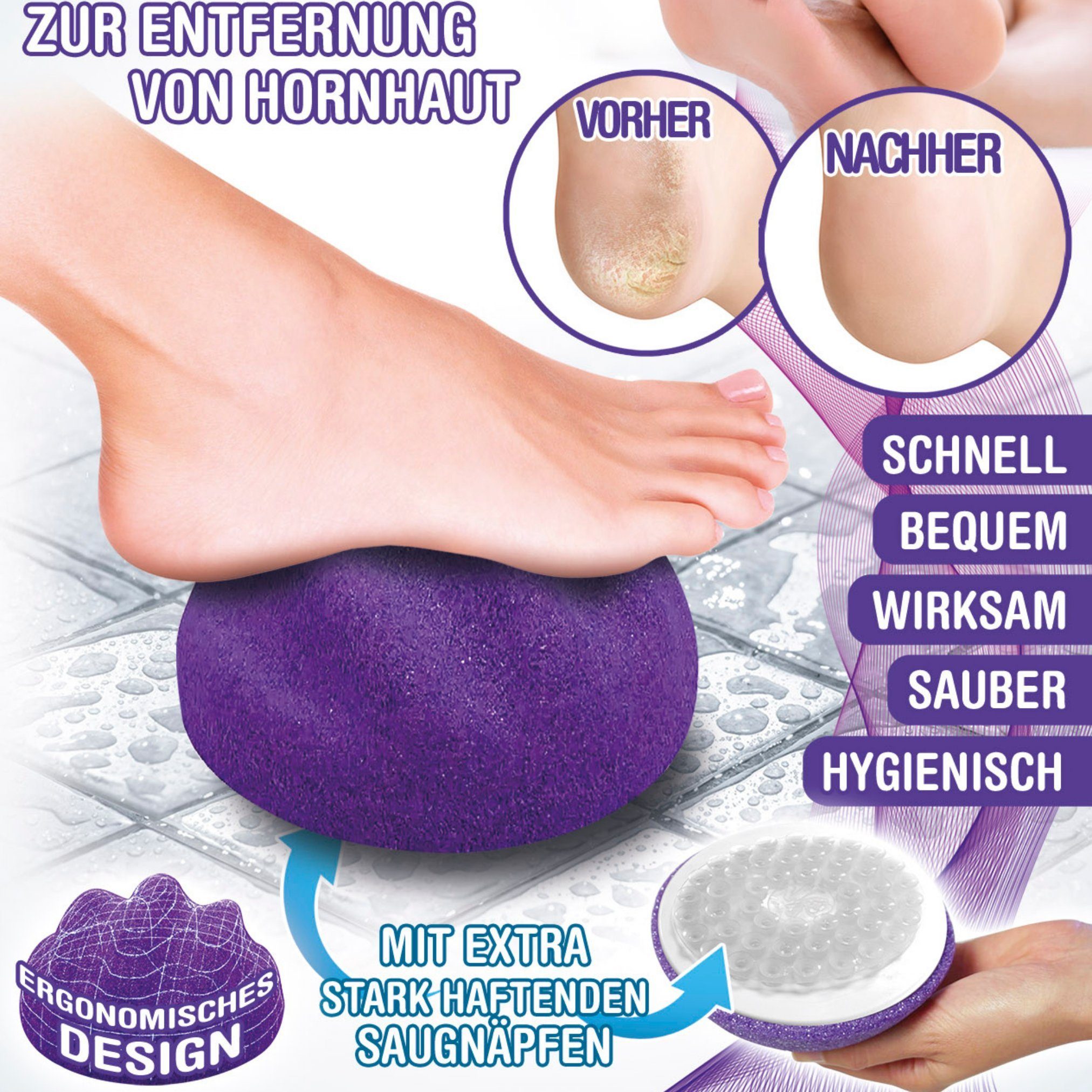 Velform®️ Velform® Bimsstein Foot & Dusche Fußreiniger 1-tlg., für Badewanne Pumice, & Hornhautentferner