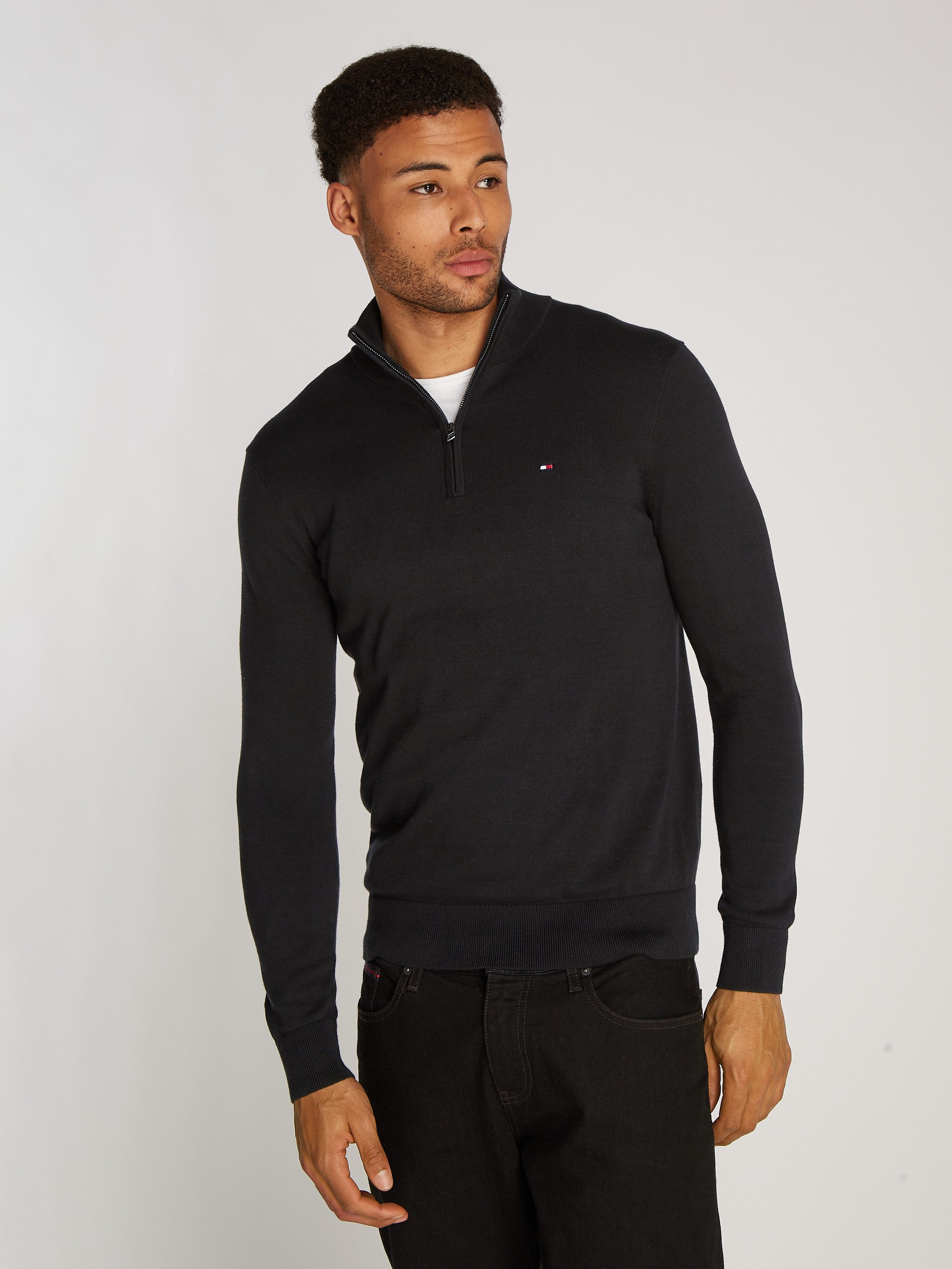 Tommy Hilfiger Troyer ESSENTIAL COTTON ZIP günstig online kaufen