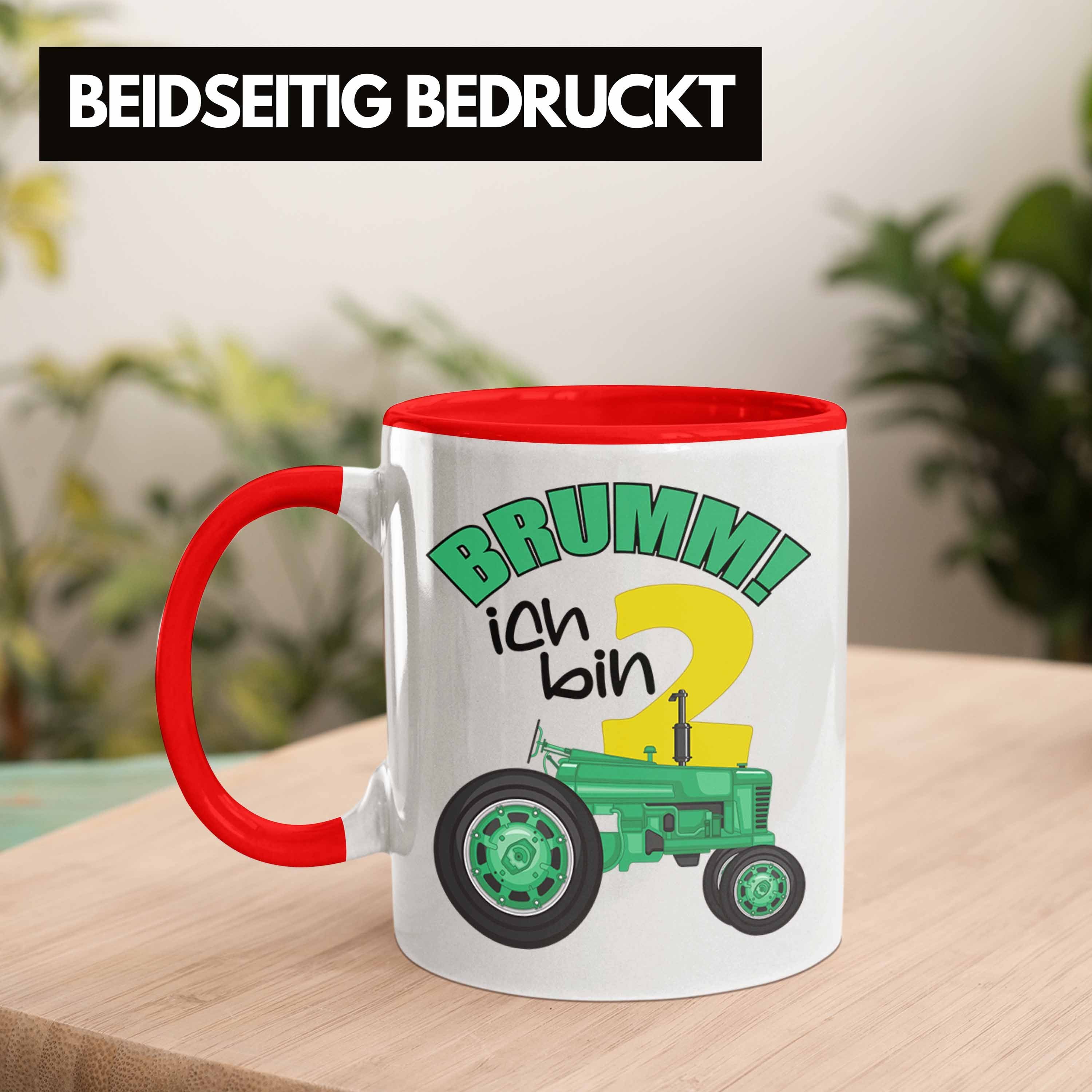 Jahre Trendation Kakaotasse Traktor Tasse Rot Zweiter Geschenkidee Jungs Alt Tasse - 2. Bday Trendation Geschenk Junge Becher 2 Baby Geburtstag