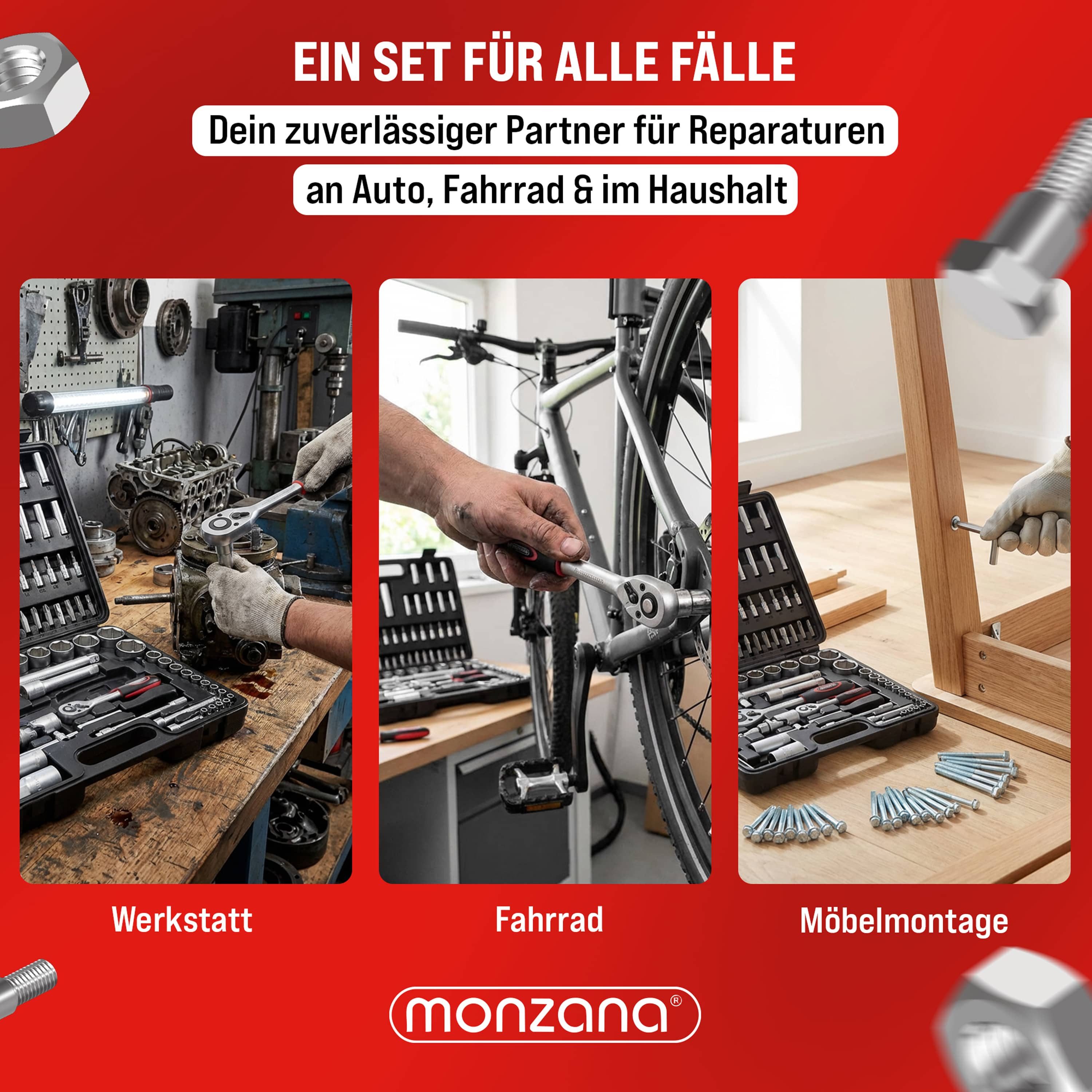 monzana Werkzeugkoffer, Praktisches und mobiles Werkzeugset
