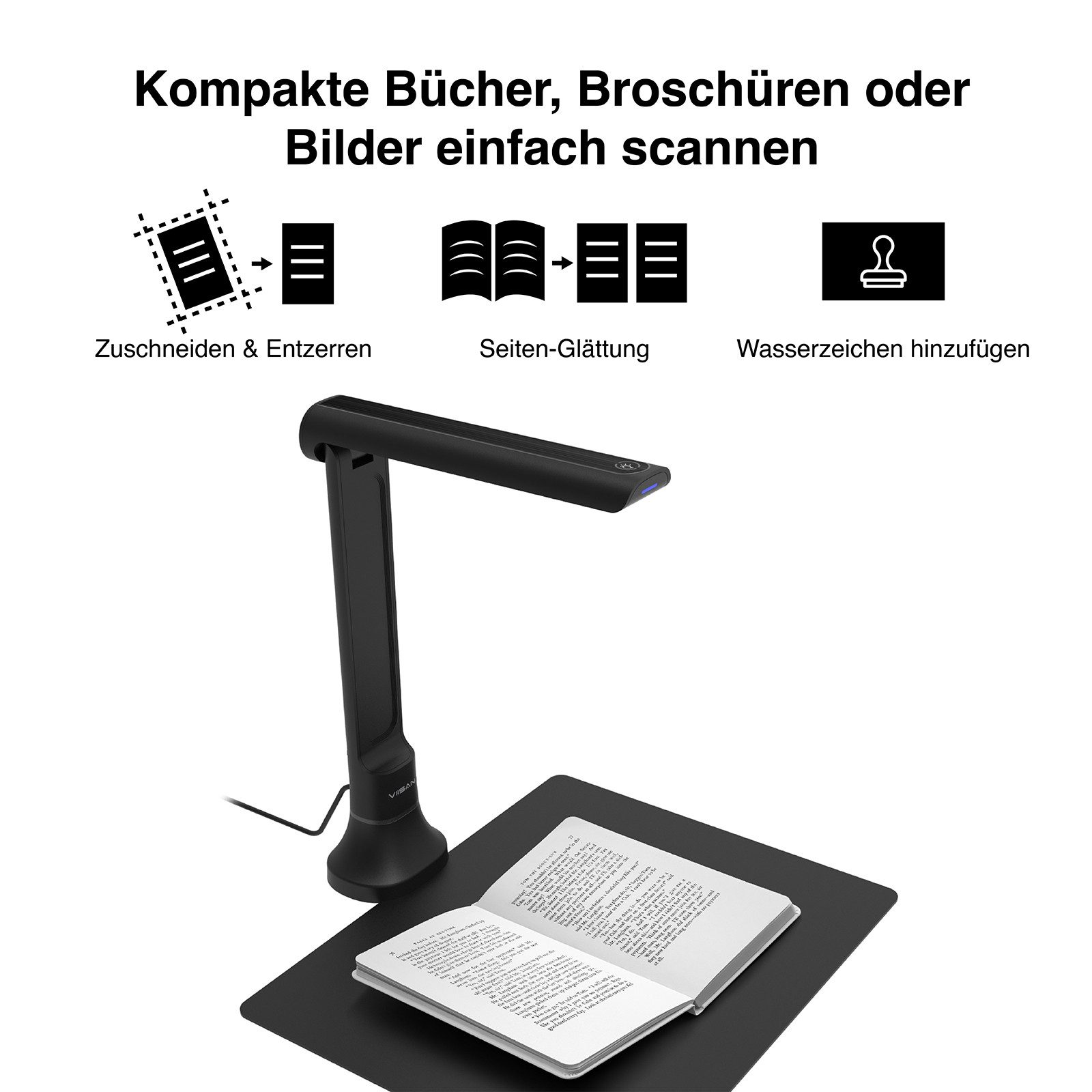 Viisan Hochauflösender Buchscanner, Dokumentenscanner Dokumentenscanner