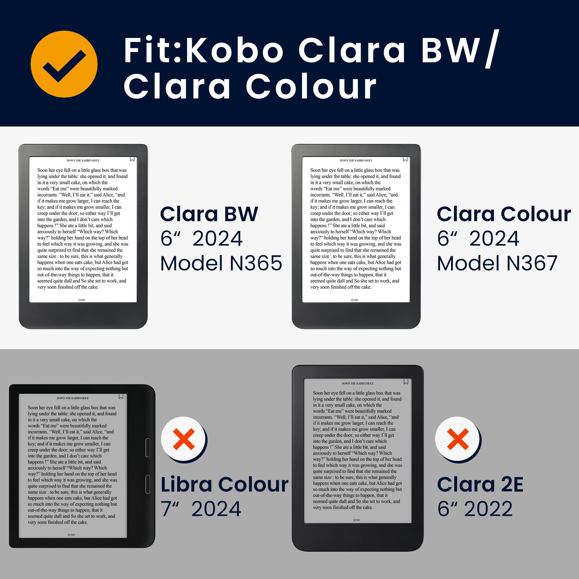 kwmobile E-Reader-Hülle Flip Schutzhülle für Kobo Clara BW / Clara Colour / Tolino Shine (5), Handschlaufe - Cover Bibliothek Motto Design – Bild 2 von 5