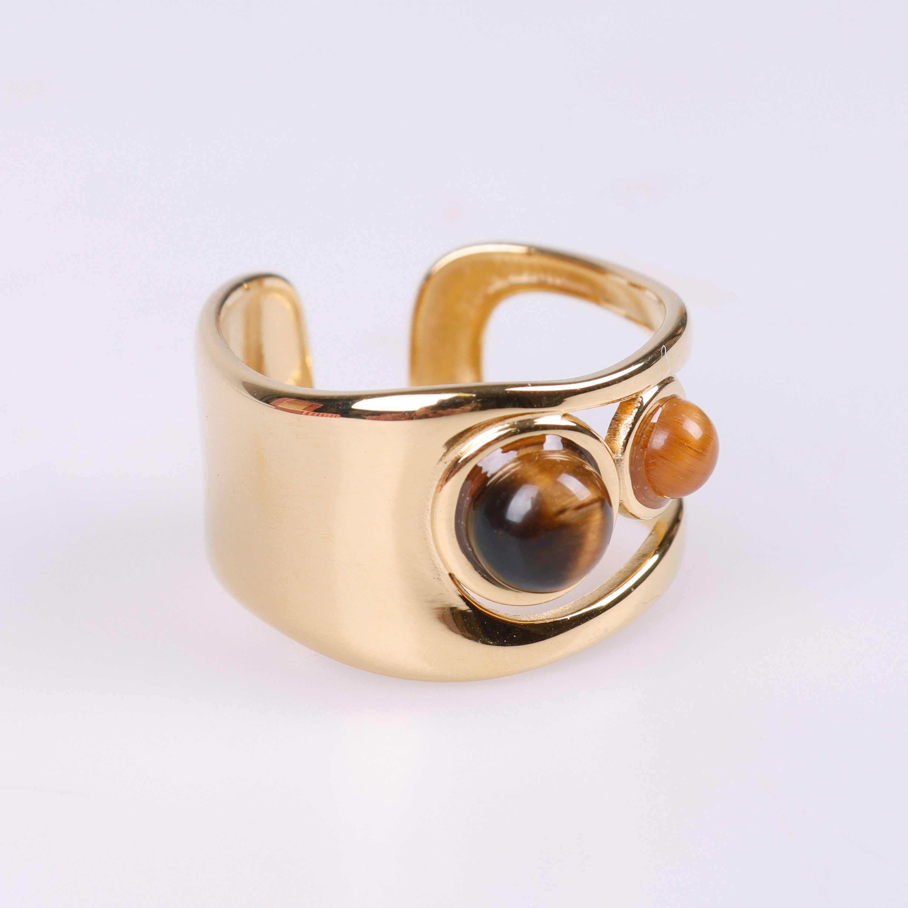 Capelli New York Schmuckset Bold Ring aus Edelstahl mit 18K Vergoldung mit Perlen – Bild 2 von 5
