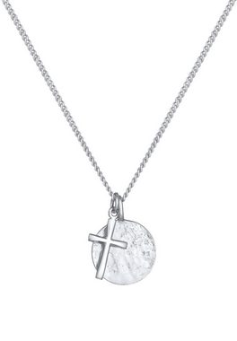 Kuzzoi Lange Kette Herren Coin Antik Kreuz Trend Modern 925 Silber, Kreuz