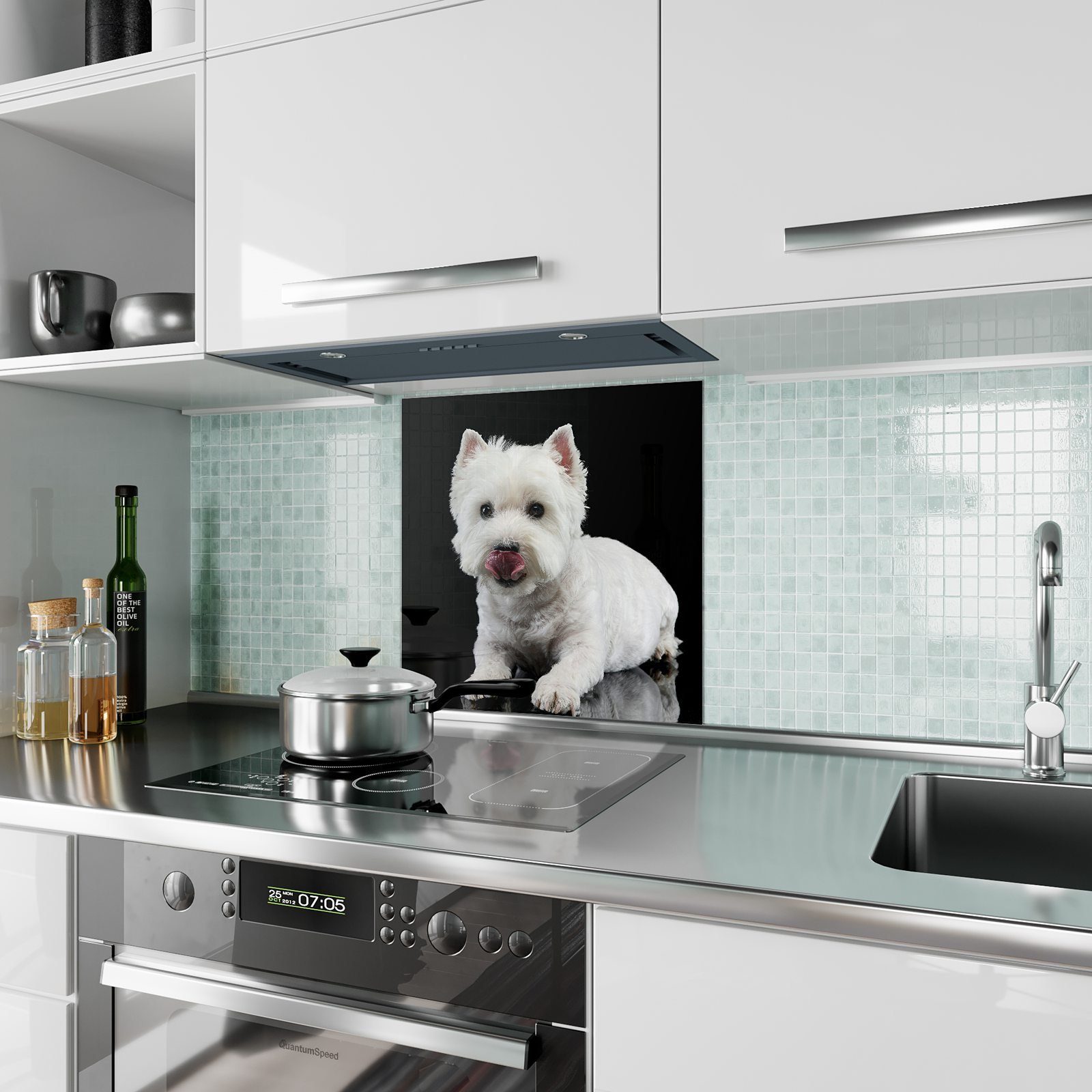 Motiv Terrier Primedeco Küchenrückwand Glas Spritzschutz mit Küchenrückwand