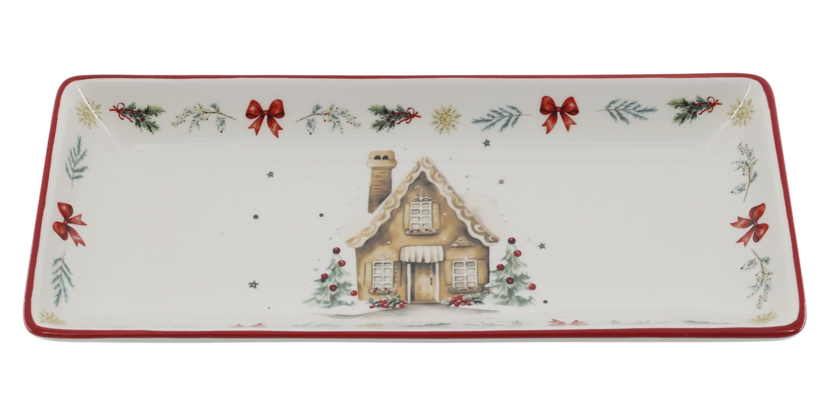 Chic Antique Dekotablett Chic Antique - Teller Rechteckig Tablett mit Weihnachtsmotiv