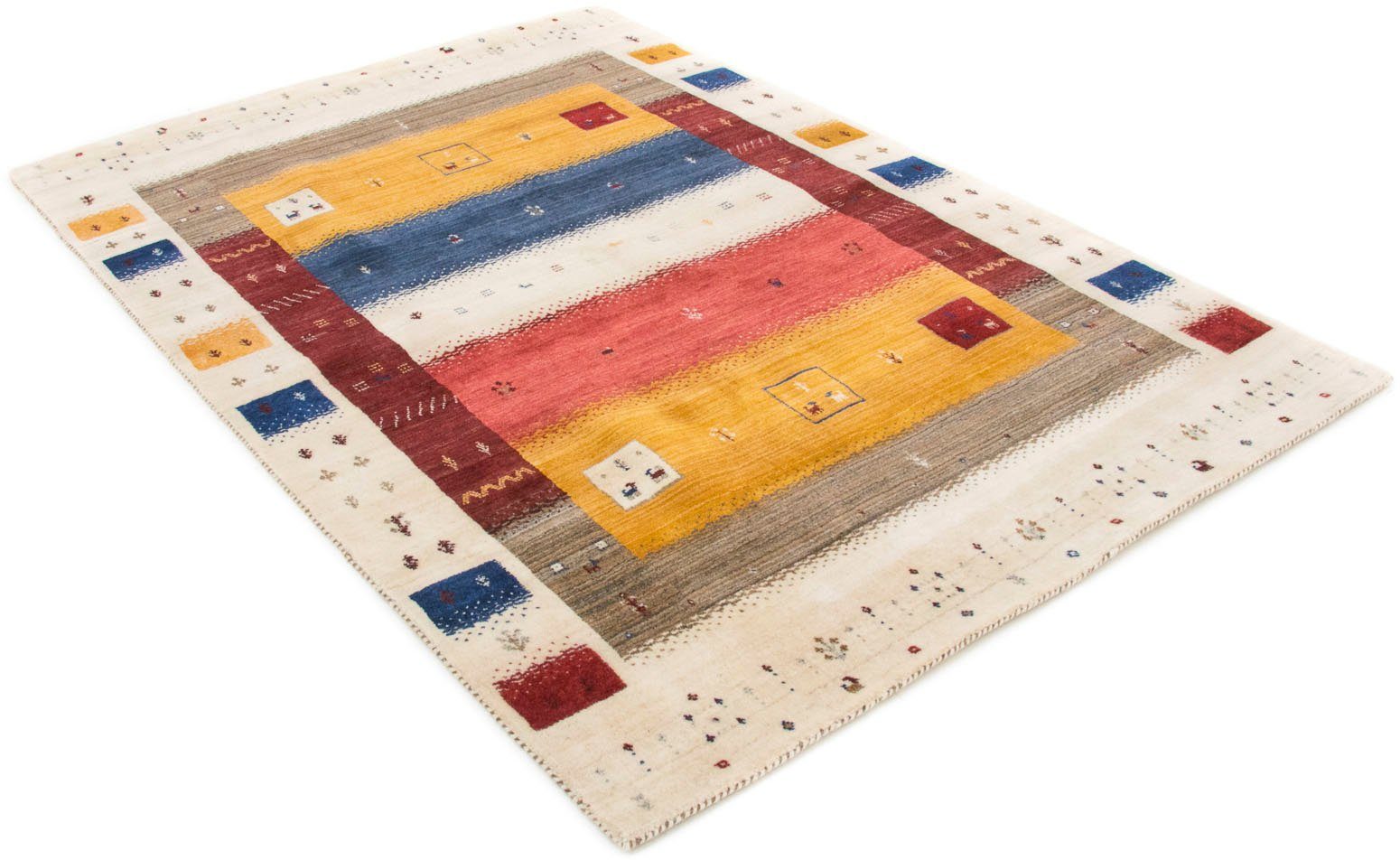 carpetfine Wollteppich »Gabbeh Soni«, rechteckig, 15 mm Höhe, reine Wolle, günstig online kaufen