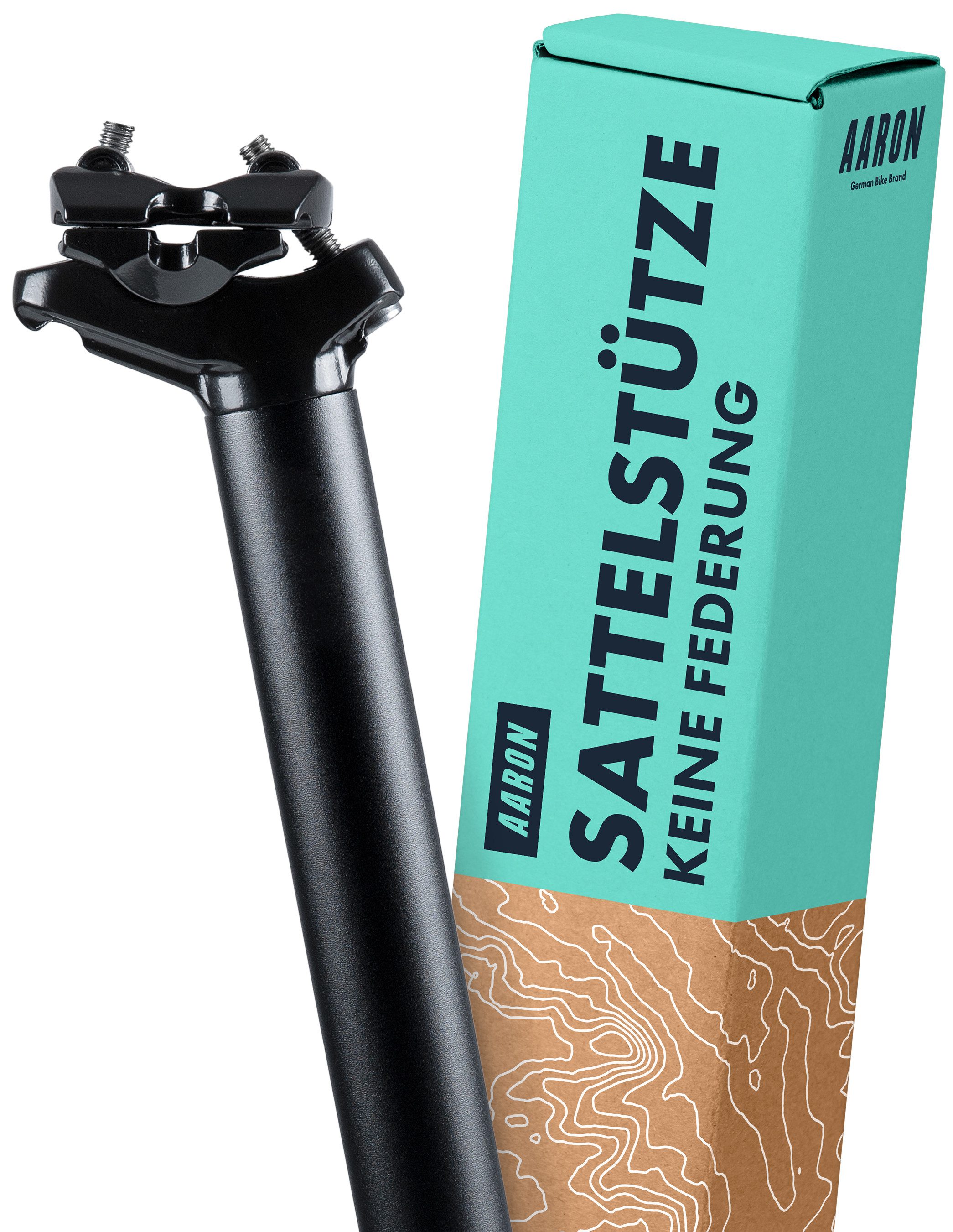 AARON Sattelstütze Post - 27,2, 30,9 oder 31,6 mm - 350 mm Länge