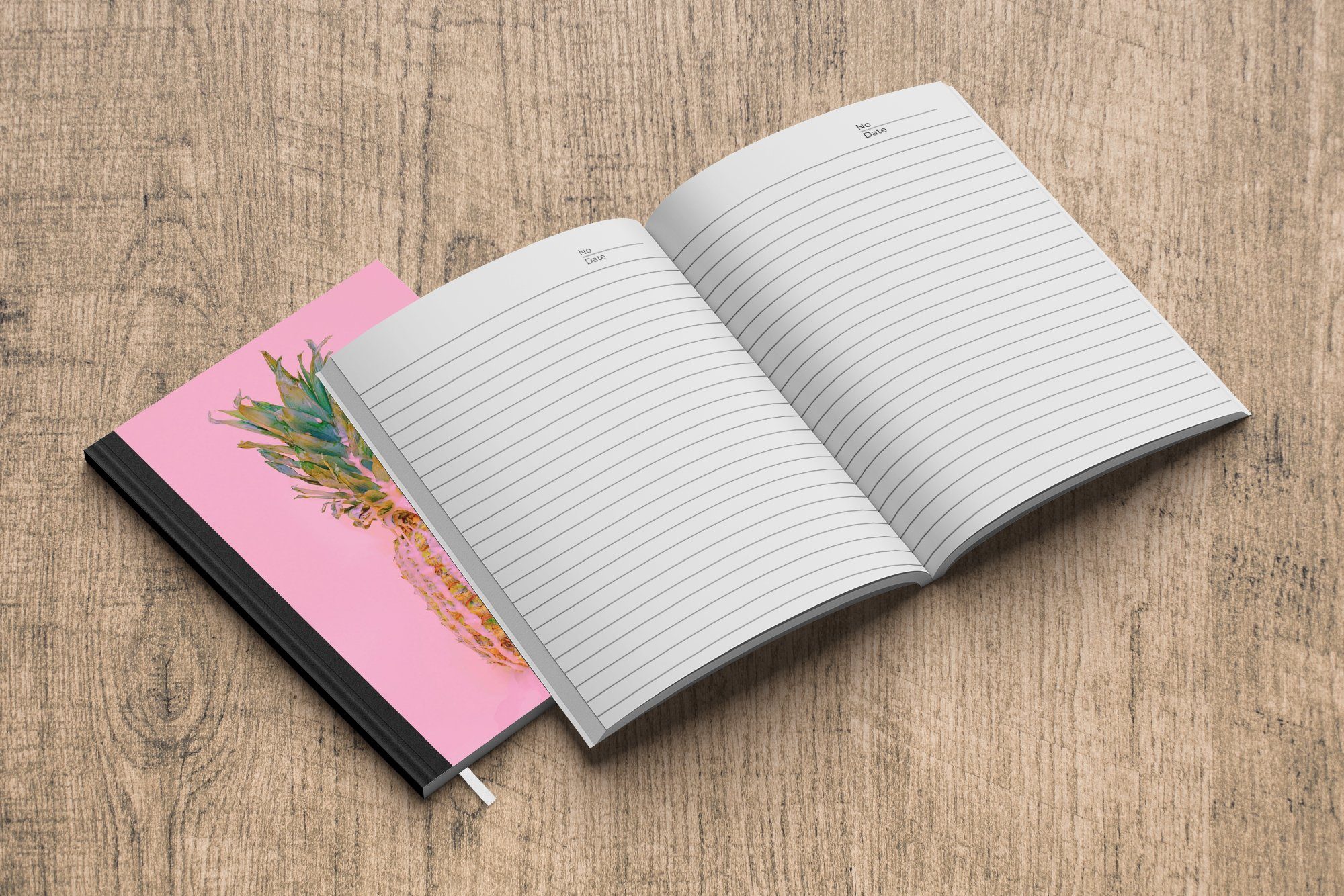 Ananas Journal, Seiten, 98 Merkzettel, Haushaltsbuch Tagebuch, Rosa Sommer, MuchoWow - A5, Farbe Notizheft, Notizbuch - -
