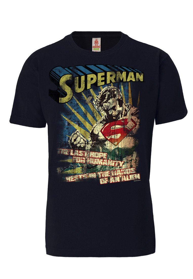 LOGOSHIRT The mit Originaldesign T-Shirt Hope lizenziertem - Superman Last