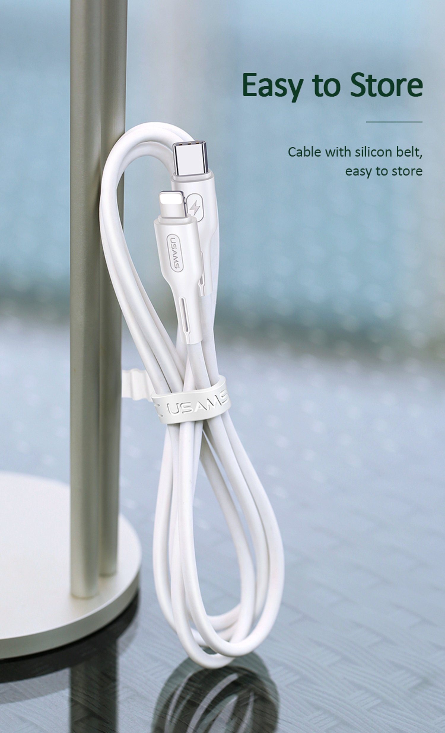 für Schnell USAMS (Eurostecker), Lightning Kabel C Smartphone-Kabel, Apple auf und Typ Lightning cm), (1.2 Datenkabel iPhone Ladekabel 30W Typ-C-zu-Lightning-PD-Schnelllade- USB-C, Weiß USB-C