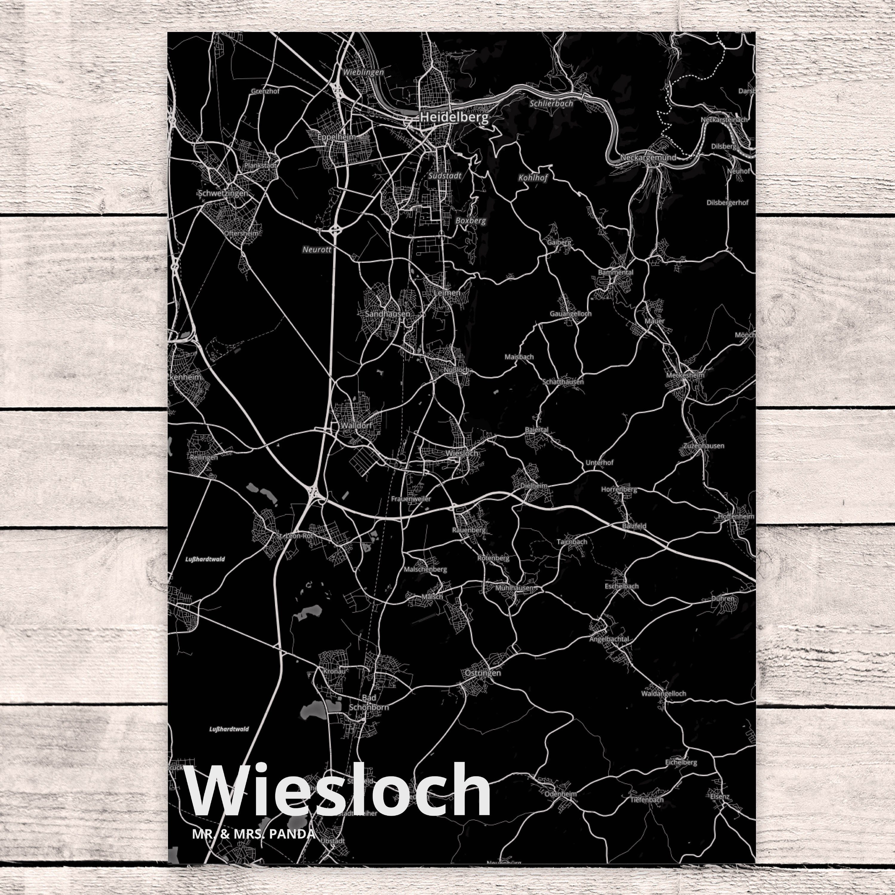 Städte, Einladungskarte, Stadt, Panda Wiesloch & G Mr. Postkarte Mrs. Geschenk, - Ansichtskarte,