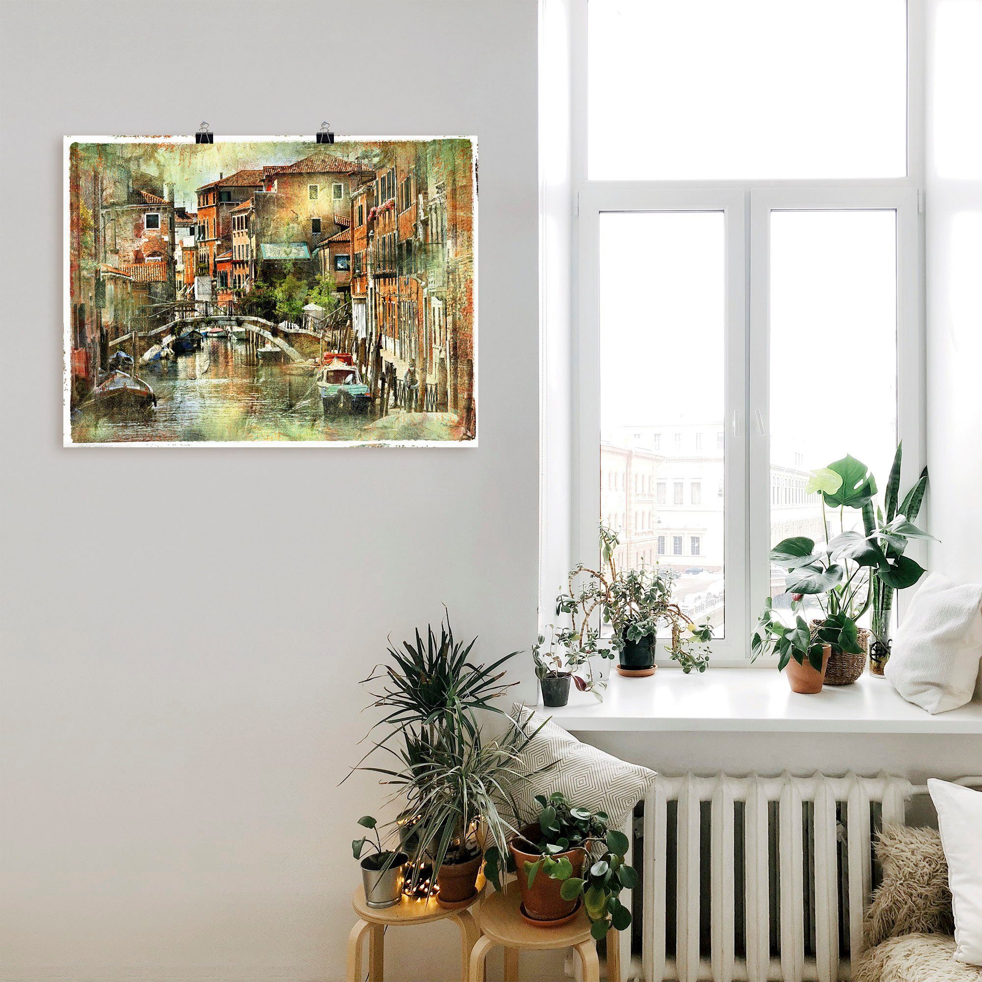 Größen Alubild, Leinwandbild, Italien Wandbild Venedig, St), Kanal in oder Poster versch. Artland Wandaufkleber (1 als in
