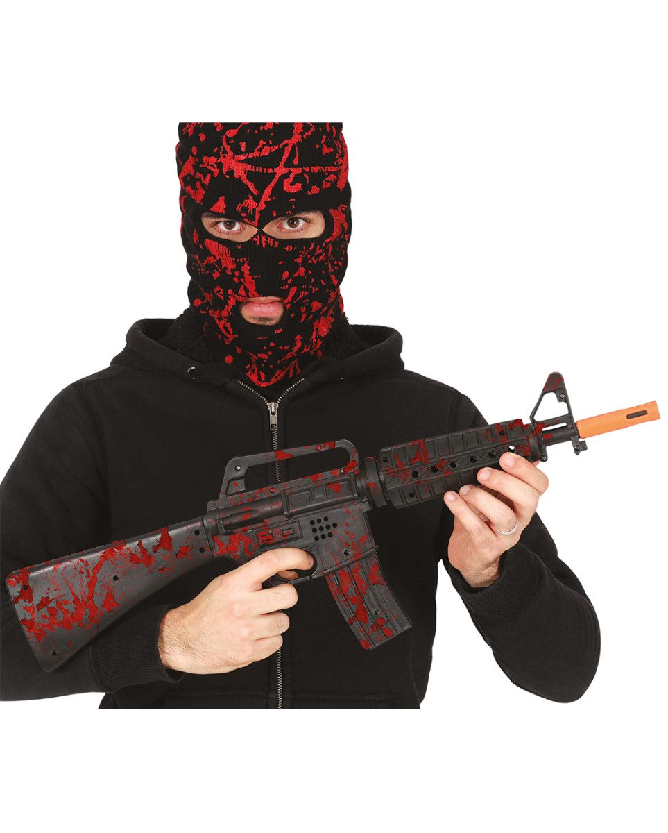 Horror-Shop Blaster Maschinengewehr als blutige Spielzeugwaffe 59cm