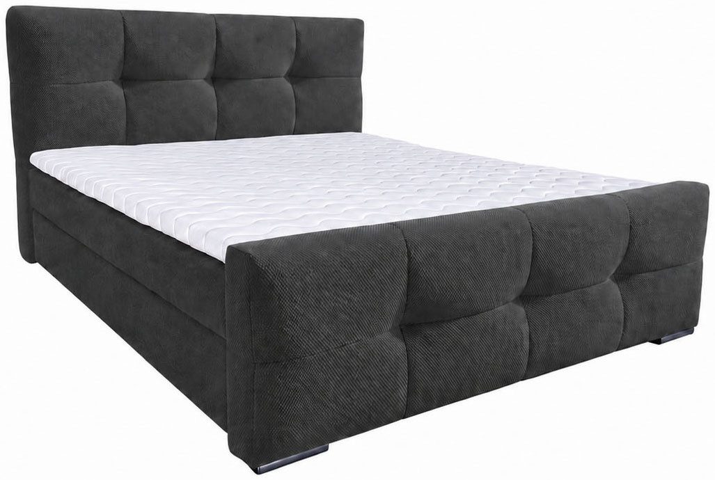 OTTO home Boxbett RISE, Polsterbett mit Bettkasten, inkl. Taschenfederkernmatratze H3, inkl. Kaltschaumtopper, Strukturstoff-Bezug, Liegefläche 180x200 cm