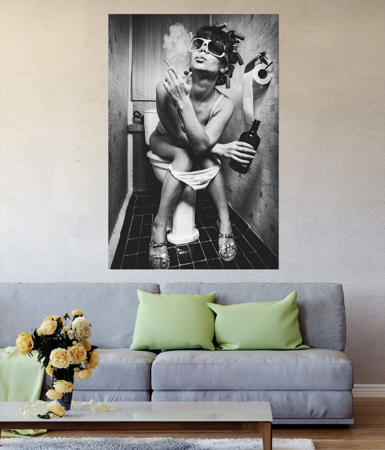 Wallario Poster, Kloparty - Sexy Frau günstig online kaufen