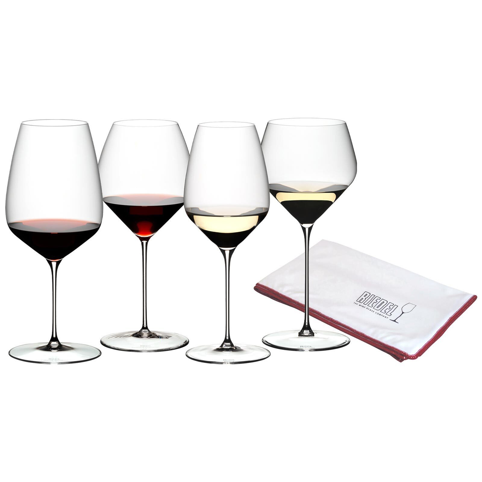 Weinglas Veloce Wein-Tasting-Set + Poliertuch 4er Set