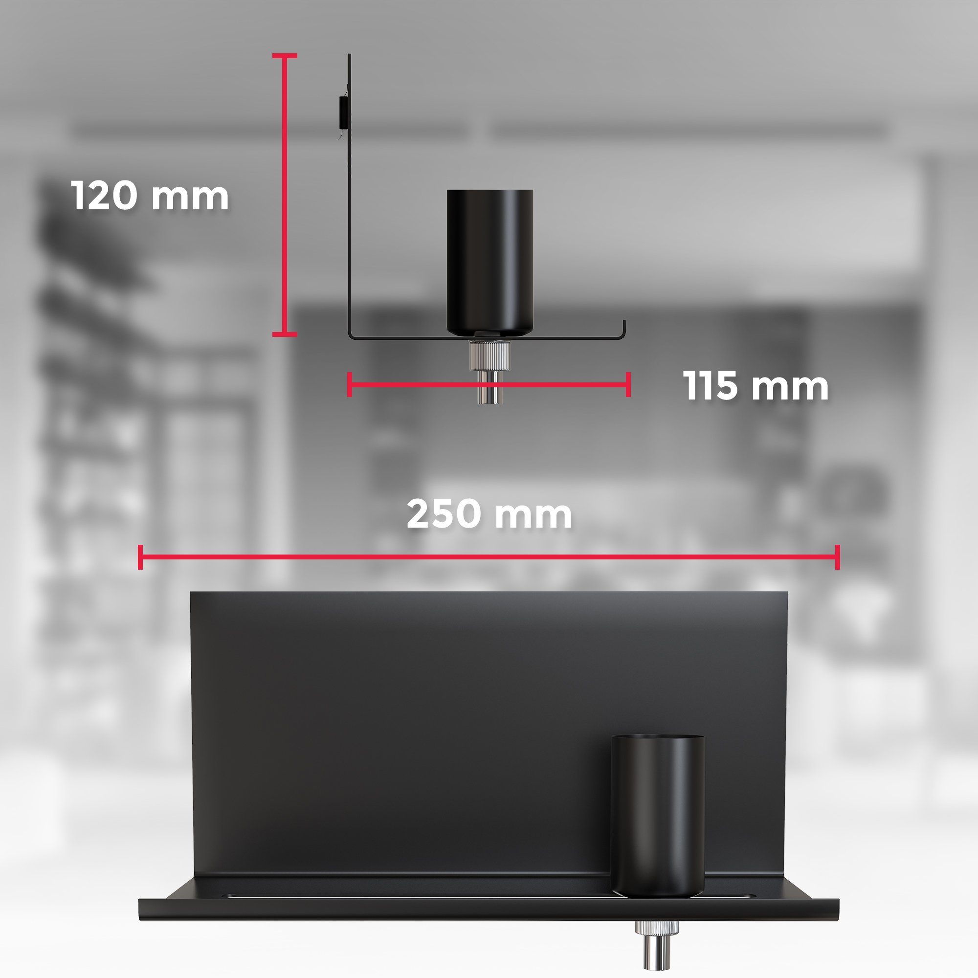 Ablage, Leuchtmittel, B.K.Licht Kabelschalter, mit Wandleuchte, verstellbare ohne schwarz, Wandlampe 1-flammig