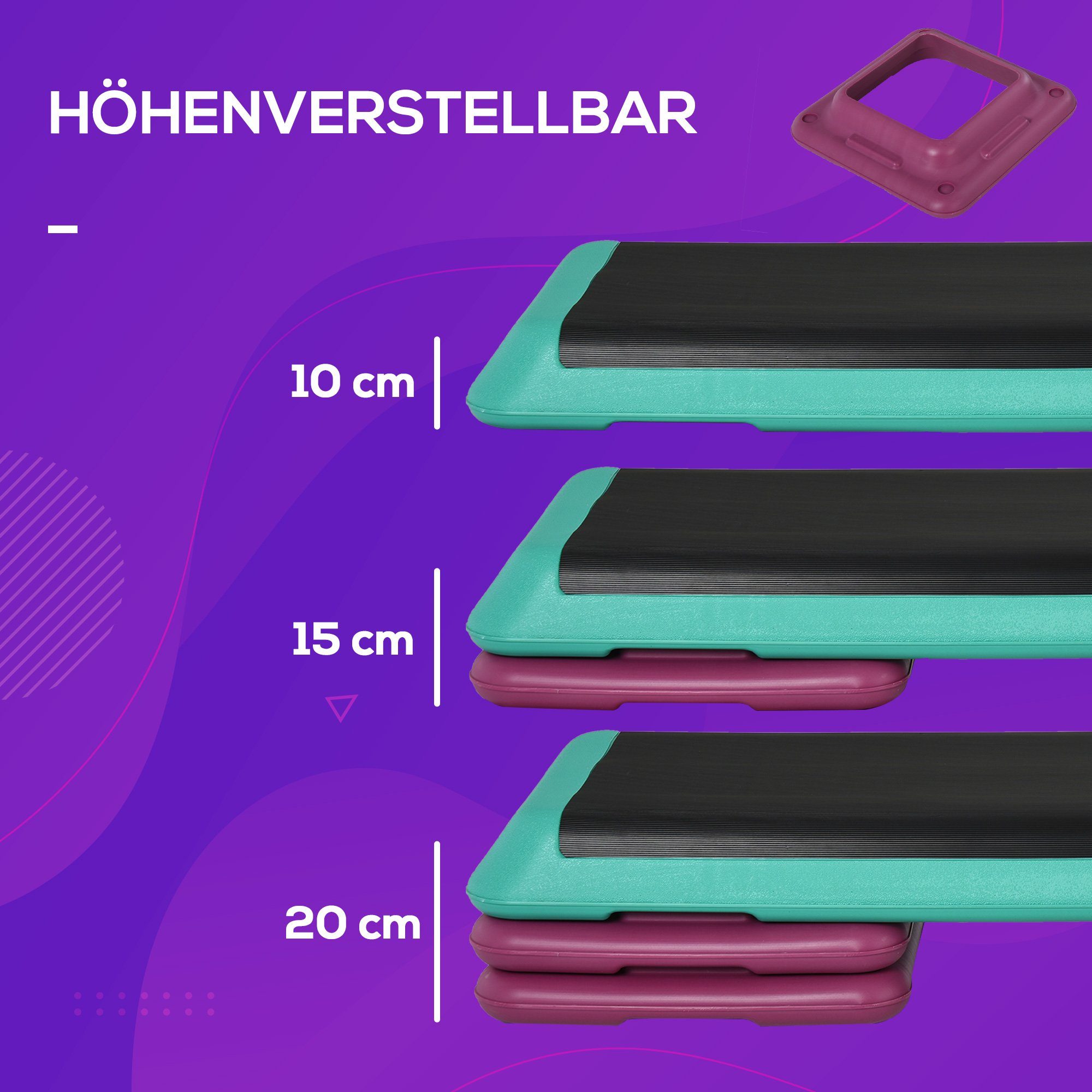 HOMCOM Stepper Steppbrett höhenverstellbar