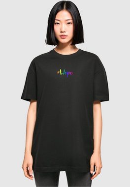 Merchcode T-Shirt Merchcode Damen Ladies Hope Rainbow Oversized Boyfriend Tee (1-tlg)