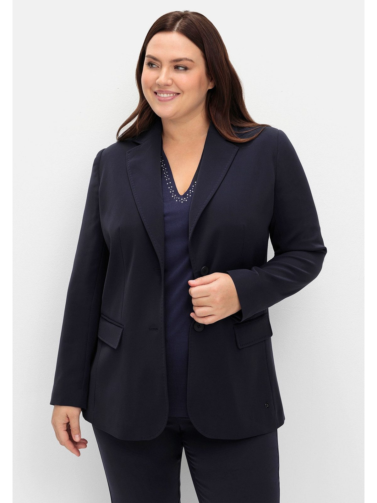 Sheego Longblazer Große Größen in taillierter Form, mit Schlitz hinten