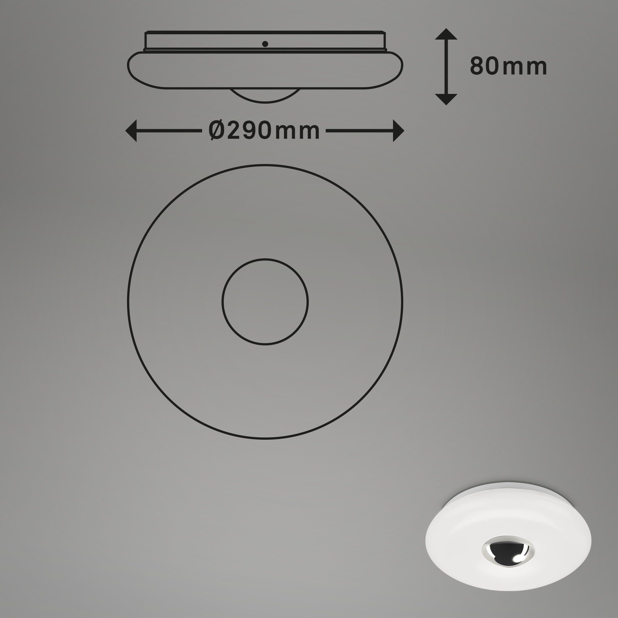 Briloner LED LED Leuchten verbaut fest 2300-018, Deckenleuchte