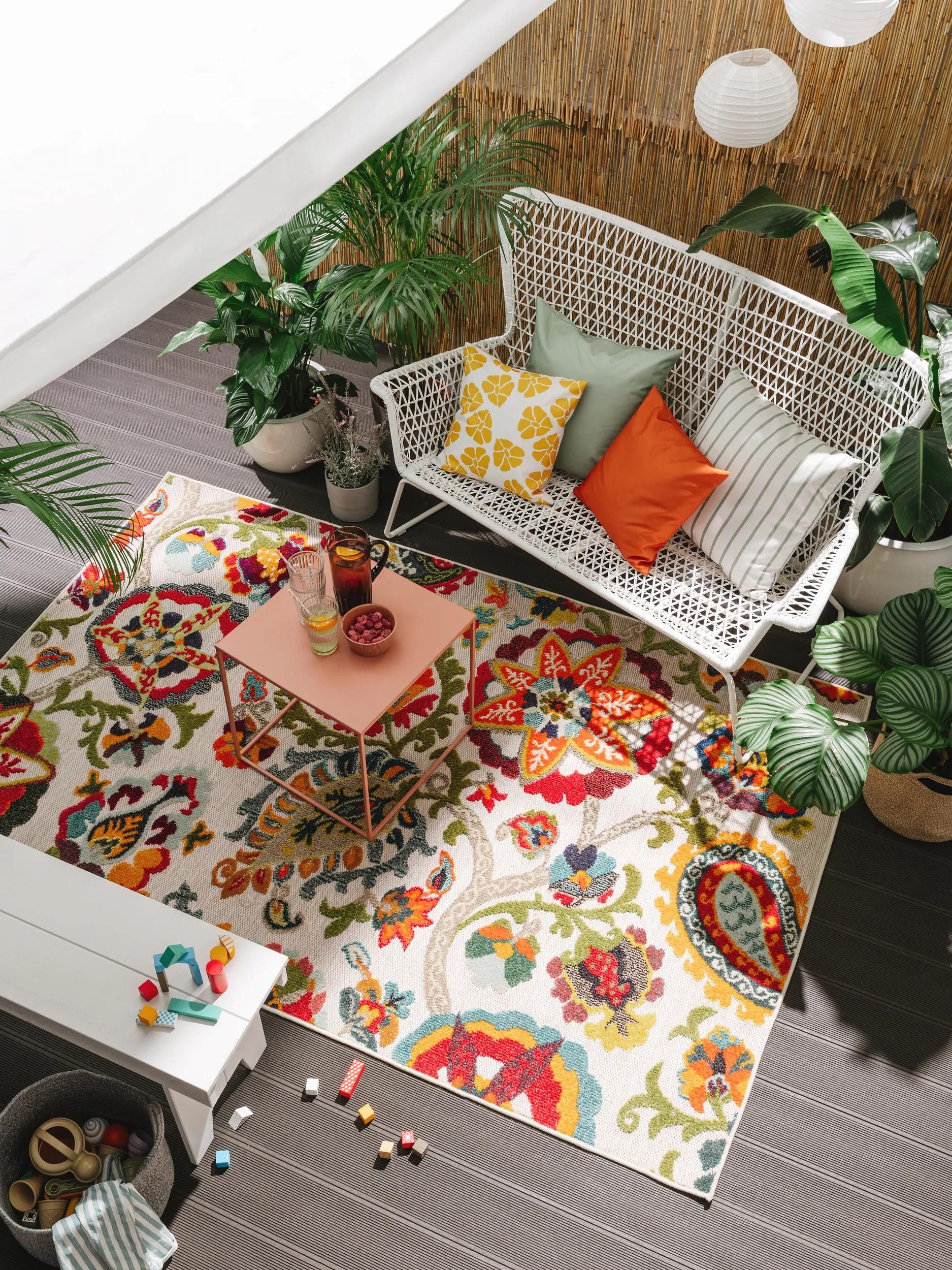benuta Outdoorteppich Noelia, rechteckig, Höhe: 6 mm, Kunstfaser, Berber, Ethno-Style, Wohnzimmer