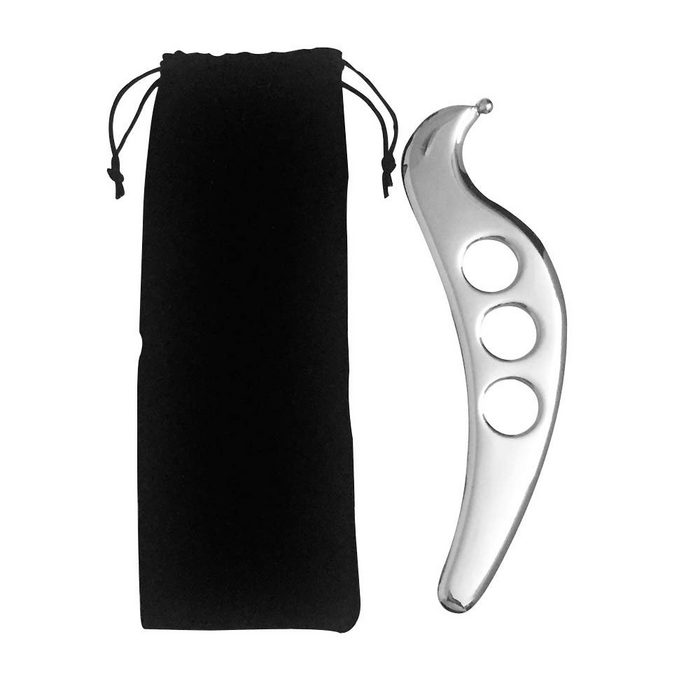 BEARSU Massagegerät Gua Sha Massage-Werkzeug 420 Edelstahl Schabbrett Körperschaber 1-tlg. Reduzierung von Schmerzen durch Nacken Schultern Rücken und Muskeln