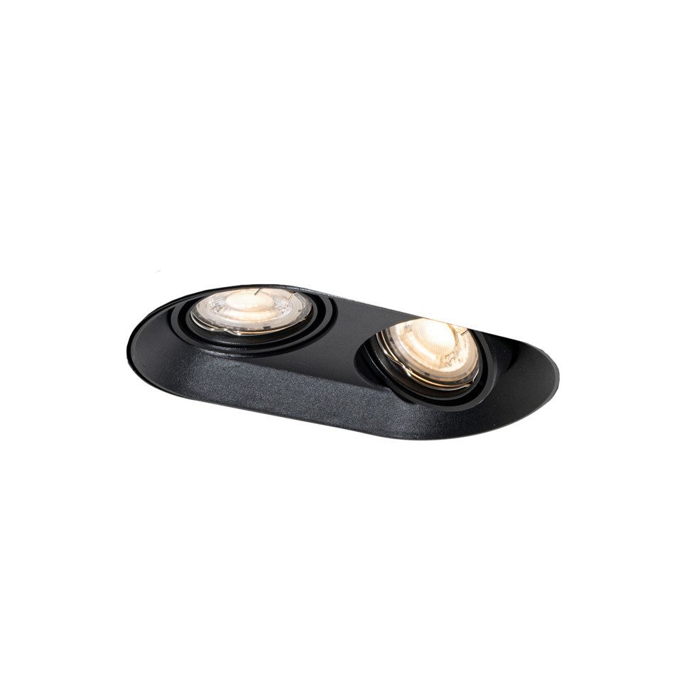 Qazqa LED Einbaustrahler Dept, ohne Leuchtmittel, Extra-Warmweiß, QAZQA Downlight, gu10, Schwarz, Metall, Modern