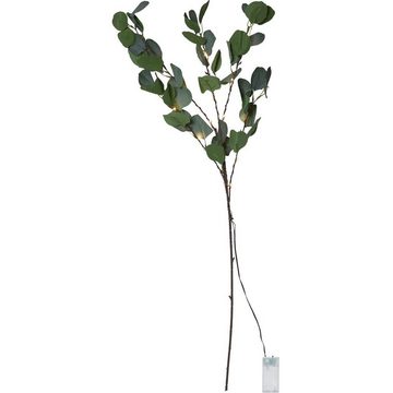 STAR TRADING LED-Lichterkette LED Zweig Eukalyptus grüne Blätter 15 LED 90cm Batterie Timer, 15-flammig