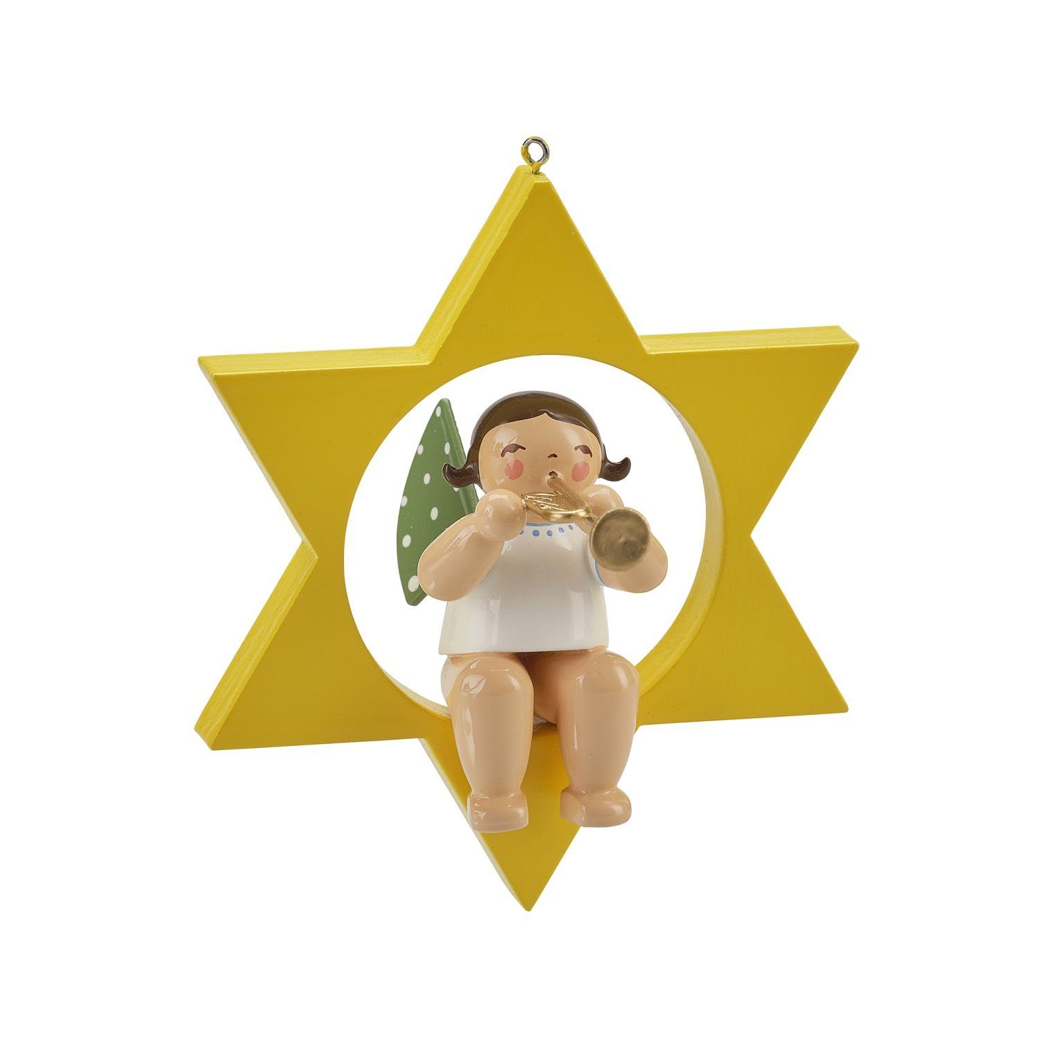 Wendt & Kühn Weihnachtsfigur Engel mit Trompete im Stern 650/80/36 (1 St)