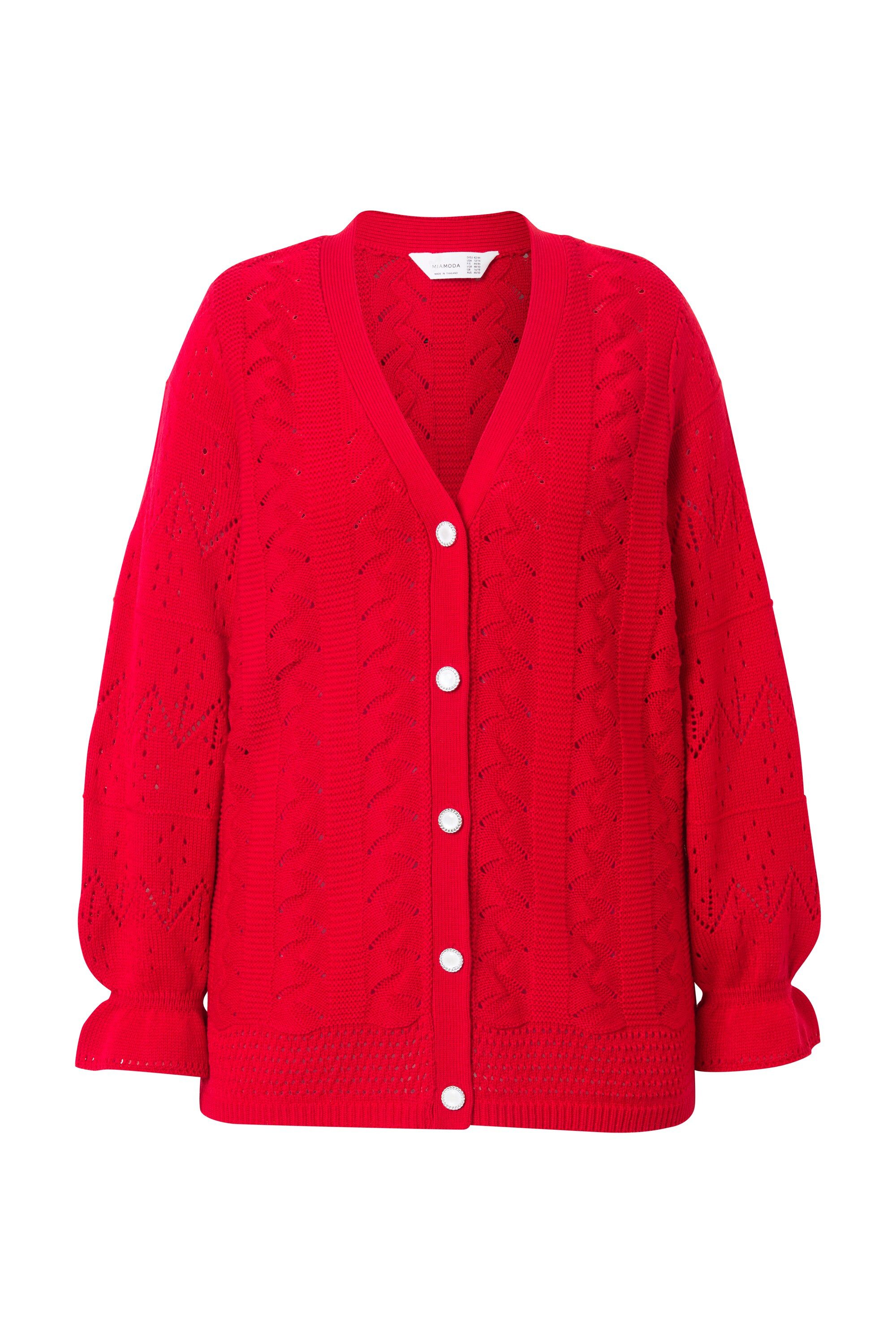 MIAMODA Strickjacke Strickjacke Langarm mit Volant günstig online kaufen