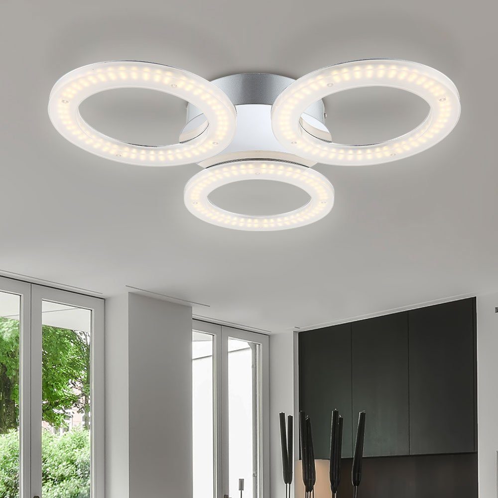 etc-shop LED Deckenleuchte, Deckenleuchte verbaut, Warmweiß, Wohnzimmerlampe fest Designleuchte Deckenlampe LED-Leuchtmittel