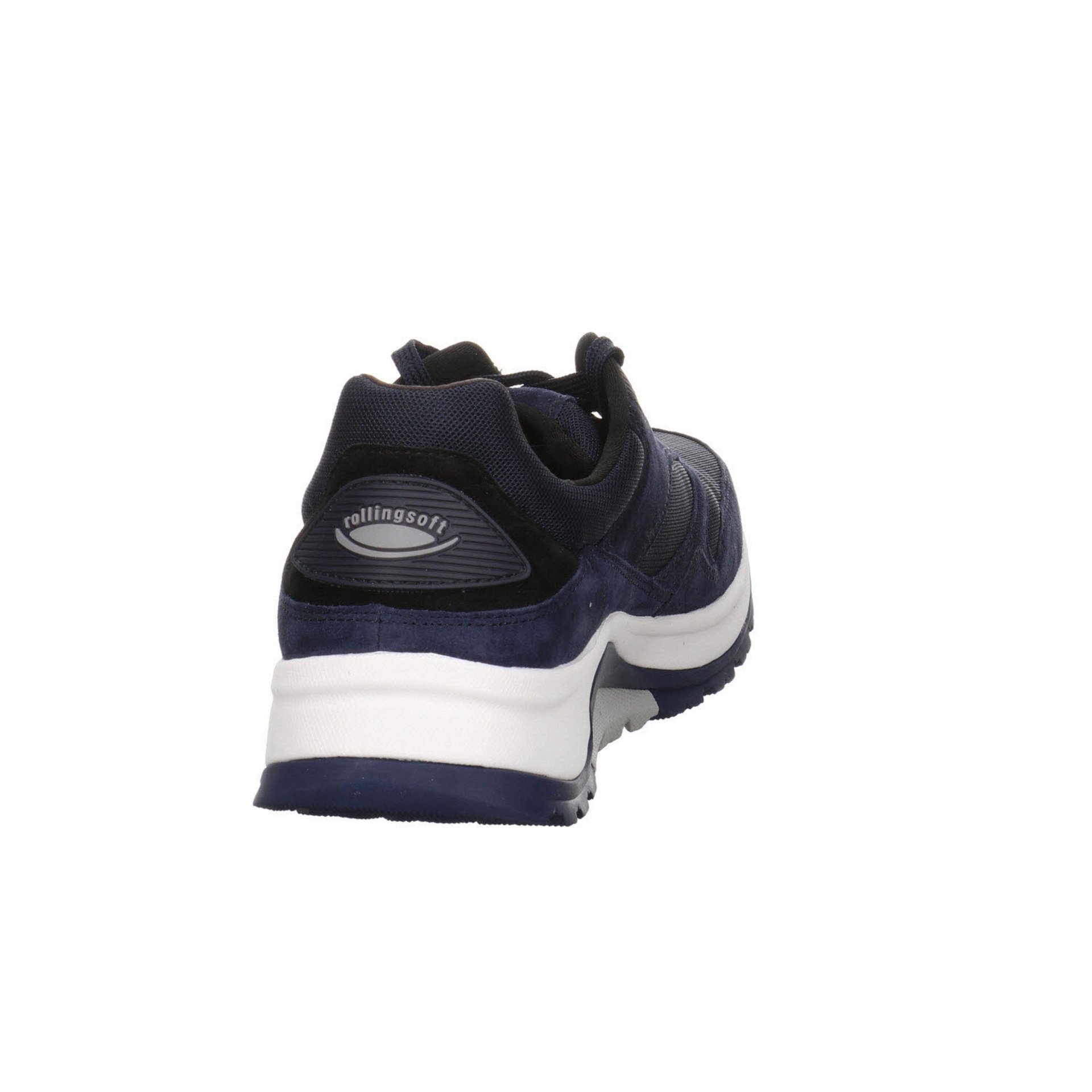 dunkel Leder-/Textilkombination Schnürschuh blau Pius Sneaker Sneaker Herren Gabor Schuhe Rollingsoft