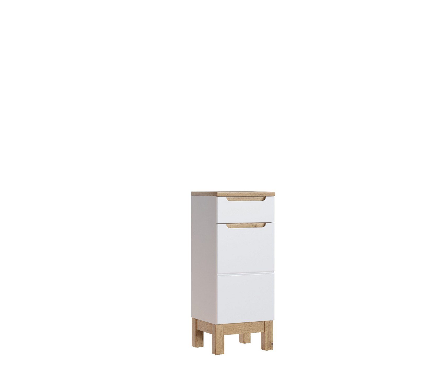 Fun Möbel Badmöbel-Set Badmöbel Set 5-tlg Badezimmerset DEVI Weiss HGL Waschtisch 80 cm, (Set, 5-St., Waschbeckenschrank, Becken, Hochschränke, Hängeschrank, Spiegelschrank), Schubladen und Türen mit Soft-Close-System
