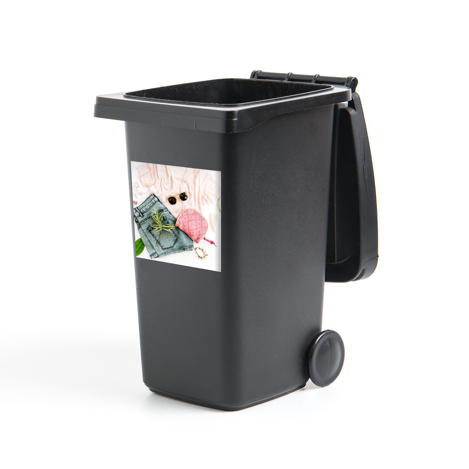 Top-Künstler MuchoWow Wandsticker Tropical - Rosa - St), (1 Container, Mülleimer-aufkleber, Mülltonne, Abfalbehälter Sticker, Hemd