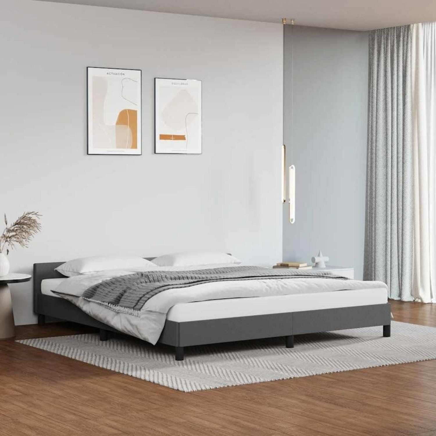 LuxusKollektion Polsterbett Bett 180x200 Polsterbett Grau