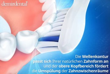 demirdental Aufsteckbürsten passend für Philips Sonicare Ersatzbürsten, Hart, Weiß, HX7033/HX7038