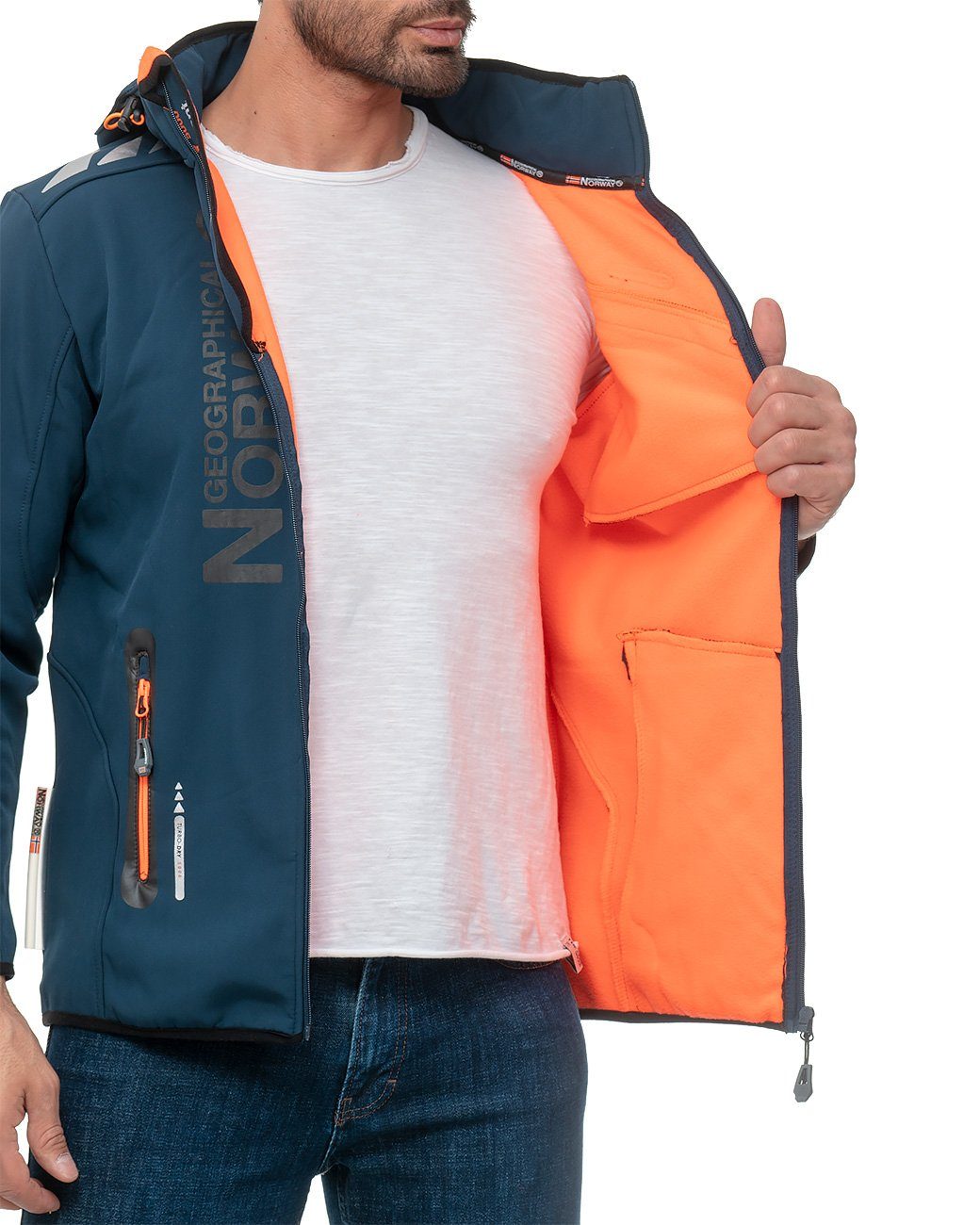 Geographical Norway Softshelljacke Herren Regular Fit Windbreaker baroyaute men Navy S Modernes Design mit stylischem Print