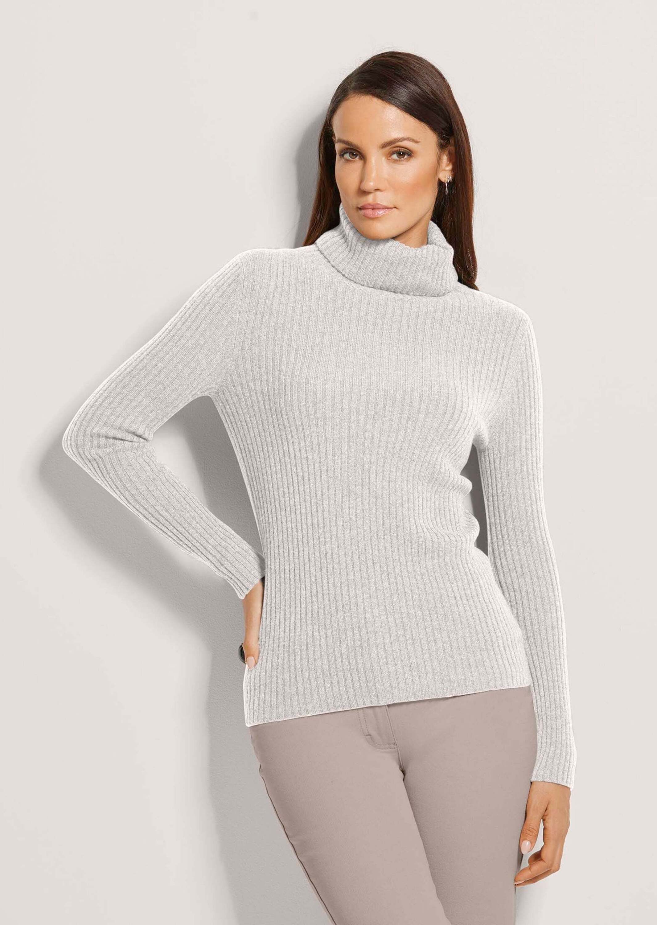 MADELEINE Strickpullover Rollkragenpullover aus Kaschmir Luxuriöser Rippstr günstig online kaufen