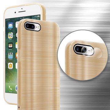 Cadorabo Handyhülle Apple iPhone 7 PLUS / 7S PLUS / 8 PLUS Apple iPhone 7 PLUS / 7S PLUS / 8 PLUS, Schutzhülle - TPU Silikon Hülle - im Brushed Design